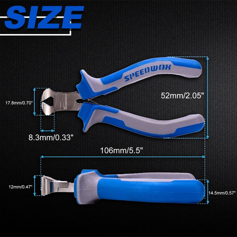 SPEEDWOX 4 Inches End Nippers Precision End Cutters Pliers Mini End Cutting Nippers Fine Pliers with Spring Micro Functional Small Wire Cutter Jewelry Making Shoes Repair Tool Pull Nails Brads - Image 5